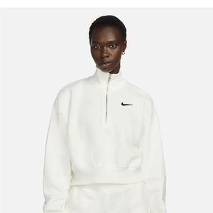 Nike phoenix fleece 1/2 zip cropped sweatshirt